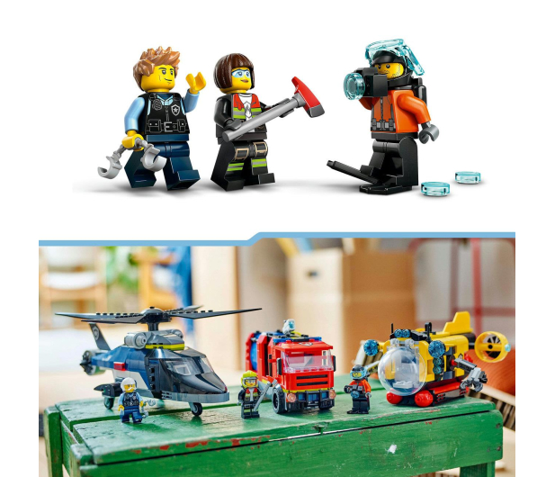 LEGO City 60462 Śmigłowiec, wóz strażacki i łódź podwodna - 1284268 - zdjęcie 5